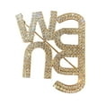 thumbnail image 3 of Luxury Elegant Wang Letter Rhinestone Women Brooch Badge Pin Simple Temperament Jewelry For Women Wang Earrings Stud, 3 of 8