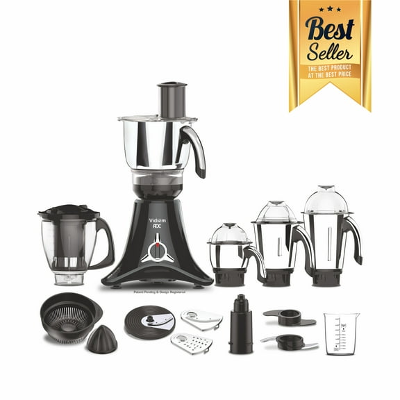 Vidiem ADC Mélangeur-Broyeur 750 W, 110 V, Lames en Acier Inoxydable, 5 Pots avec Pot de Chef et Presse-Agrumes pour Moudre et Mélanger