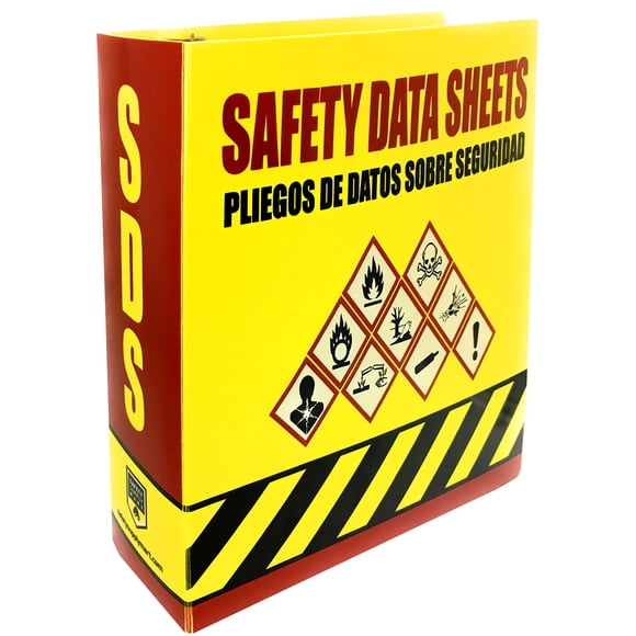SDS Binder, Heavy Duty 3 Ring Binder 3 Inch, English Spanish Bilingual, 600 Safety Data Sheets Capacity