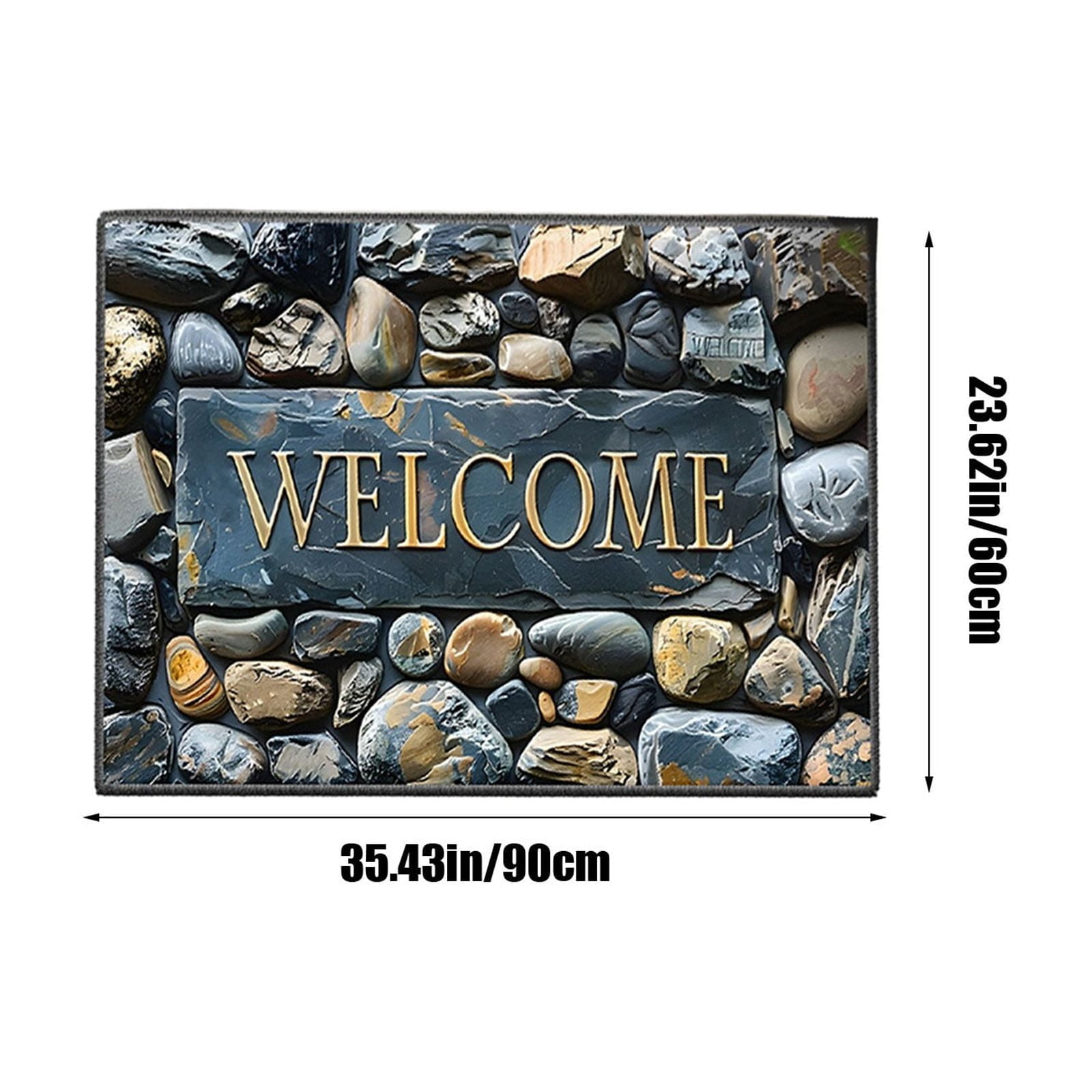Rectangle Entrance Door Mat, Entry Way Doormat Front Door Rugs Outdoors Heavy Duty Welcome Mat, Non Slip Low Profile for Garage (Large)