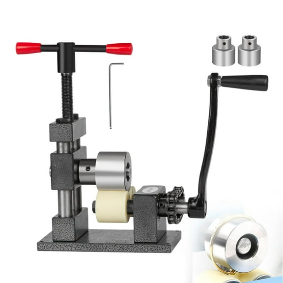 Manual Ring And Bracelet Bending Machine With Adjustable Handle, Jewelry Press Tool 2.2" Bracelet Diameter, Jewelry Making Tools For Jewelry Industry - Red,Gray