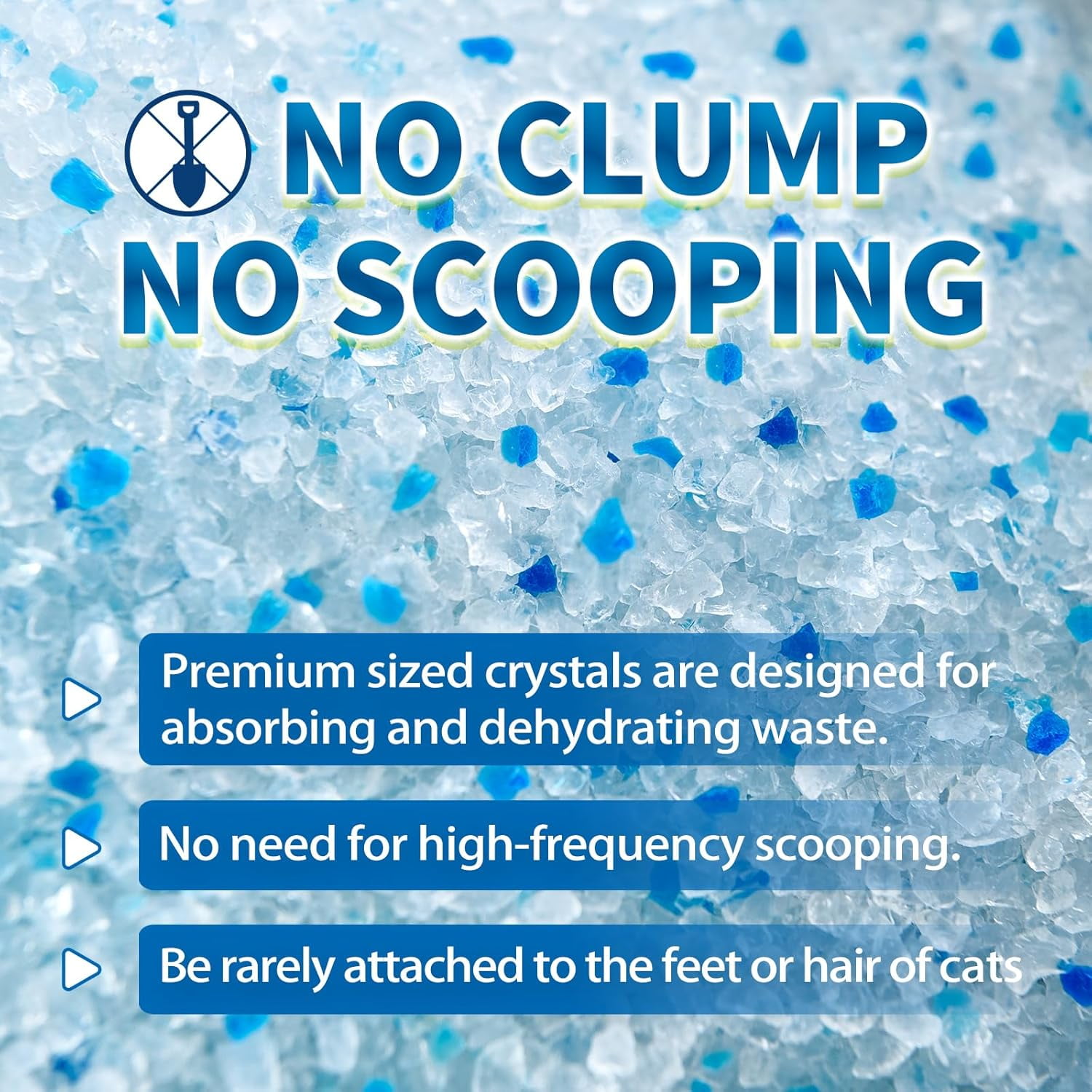Made4Pets Cat Litter Crystals, Non Clumping No scooping Low Dust, Low Tracking, Lightweight, Dehydrates Waste, 2 Packs