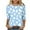 Light Blue, variant on 3/4 Sleeve Tops for Women Crew Neck Graphic Printed Base Tee Shirt Loose Spring Fall Summer Casual Outfits (XL, Khaki|Bowknot)