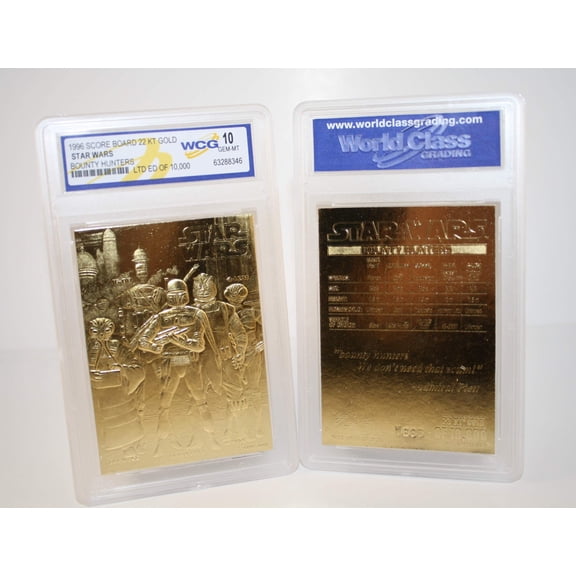Star Wars BOUNTY HUNTERS 23KT Gold Card Sculptured #/10,000 - Graded GEM MINT 10