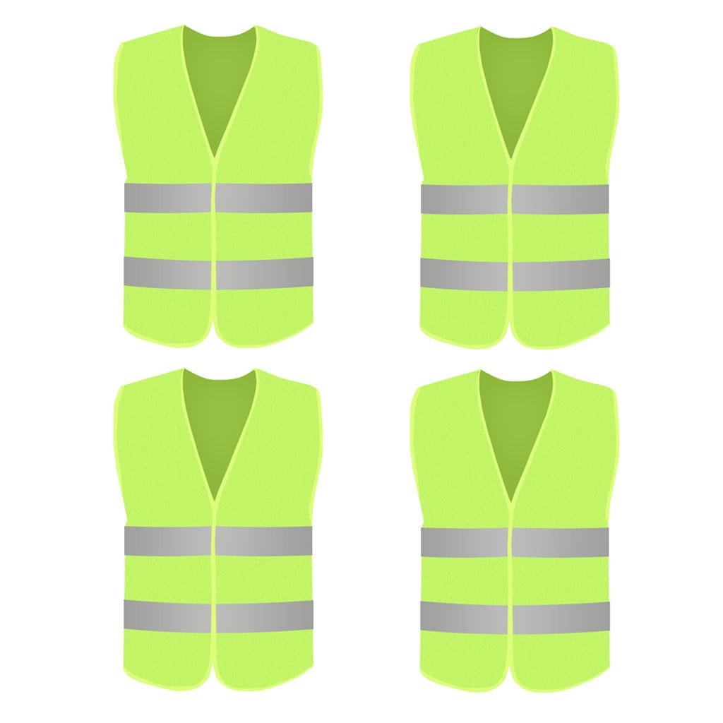 High Visibility Running Reflective Vest Outdoor Apparel Security Equipment Night Work Tops Reflective Tape for Clothing Yellow