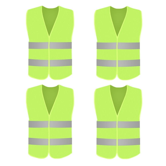 Dvkptbk Reflective Vest 4Pcs High Visibility Running Reflective Vest Security Equipment Night Work Tops Sports Safety