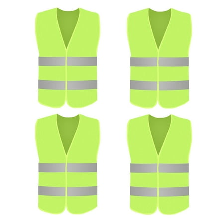 

Sunhillsgrace Sports Safety Work High Vest 4PCS Night Running Visibility Equipment Reflective Tops Sports
