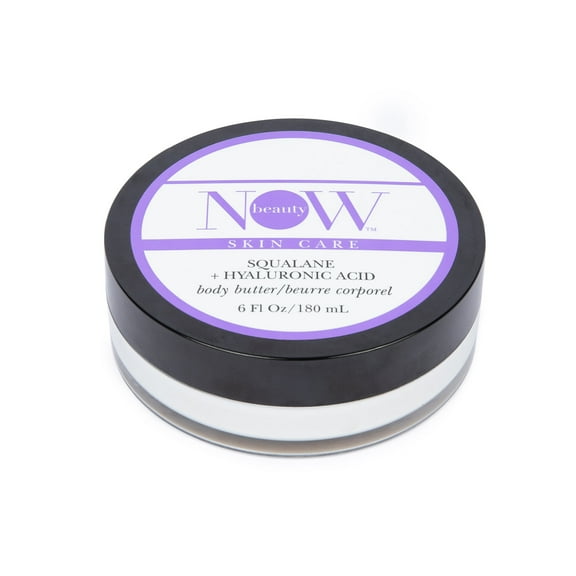 Now Beauty Hyaluronic Acid, Squalane, Shea Body Butter Dry Skin Cream, 6 oz