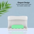 thumbnail image 2 of Lenape Recessed White Ceramic Soap Dish with Cloth Holder – Durable Bathroom Wall-Mount Accessory, 4-1/4 x 6-1/4 in, 2 of 5