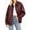 Coffee, variant on Women Faux Leather Jackets Bomber Casual PU Zip Motor Biker Coat