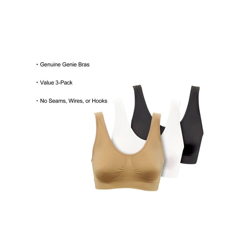 Women's Genie Bra Seamless 3-Pack - Neutral Color Comfort Sports