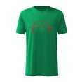 thumbnail image 1 of Camiseta con estampado de cardiograma de amor de color sólido de manga corta informal para el día de San Valentín Pompotops oipoqjl3879, 1 of 5