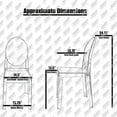 thumbnail image 2 of 2xhome Set of 2 Mid Century Modern Dining Room Side Chairs, Clear Transparent Ghost Accent Armless Lounge Chairs, Smoke, 2 of 7