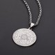 thumbnail image 1 of Taian Tótem religioso Escritura ángel Sello Etiqueta Runa Hexagrama Colgante Collar redondo de acero inoxidable (plata) XianweiShao 8390605444210, 1 of 1