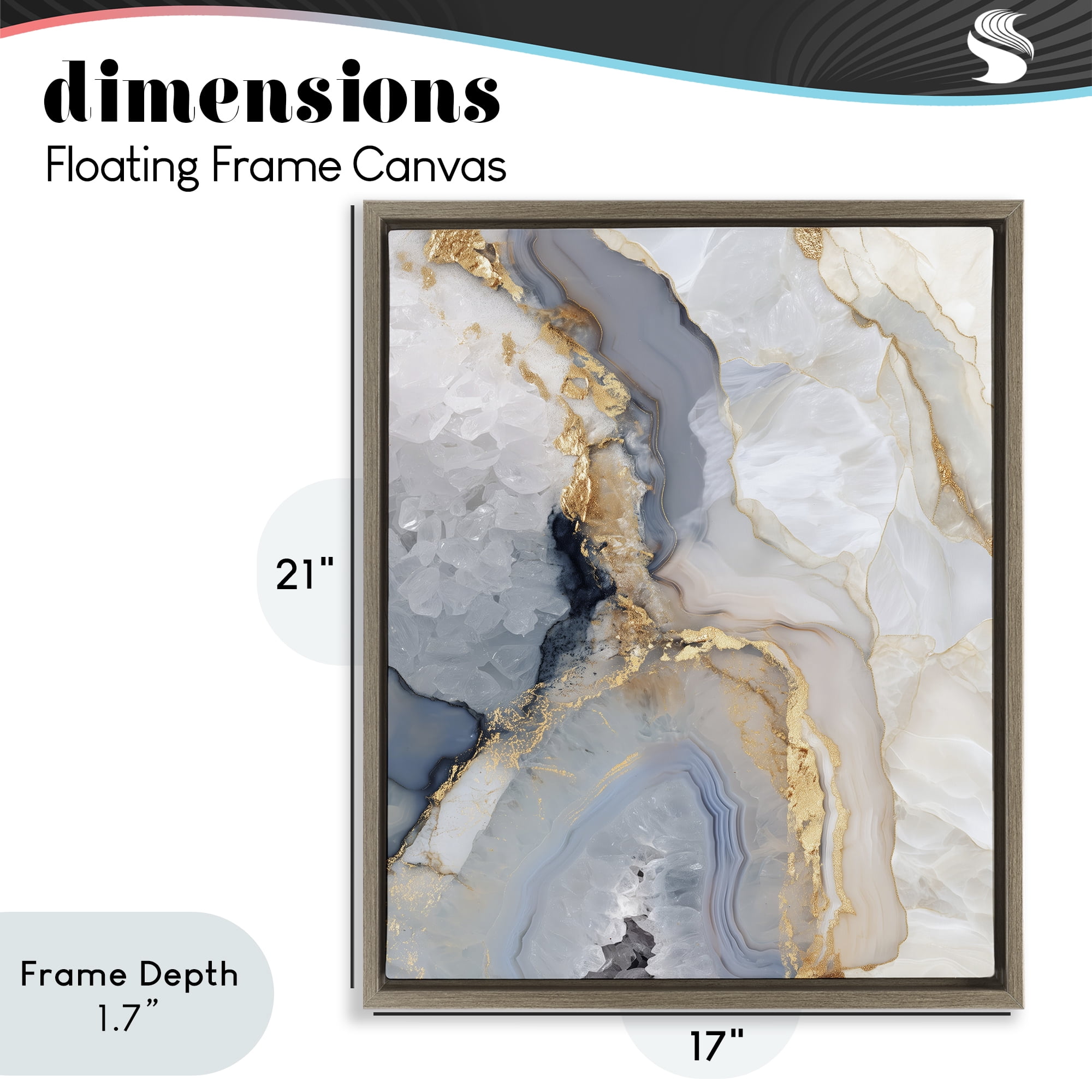 Stupell Industries Midnight Ore Crystals Brown Framed Floater Canvas Wall Art, design by Svetlana Aleynikova