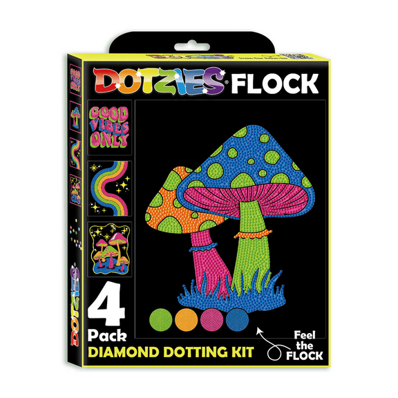 Diamond Dotz Neon Flock Good Vibes Diamond Painting Kits for Adults - Colorful Diamond Art Kits a Relaxing Creative Craft Kit with Dotz Gems 10x8