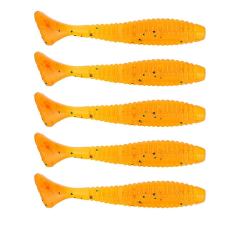 5PCS 8cm Soft Plastic Artificial Fish Lures Grub Worm Baits Fish Tackle Accessory Bienvenido