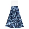 thumbnail image 7 of Yayeee Kitchen Hanging Hand Towels Set of 2 with Loop Bathroom Absorbent Tie Towel, Watercolor Shark Pattern, 7 of 7