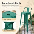 thumbnail image 6 of Devoko 30 Inch Metal Bar Stools Set of 4, Stackable Kitchen Island Bar Stools with Removable Back, Industrial Dining Chairs for Kitchen, Dining Room（Green）, 6 of 7