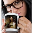 thumbnail image 2 of 3drose, Portrait of Emma, Lady Hamilton by Goerge Romney, 15oz Two-tone Black Mug, 2 of 6