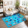 thumbnail image 2 of Janvonne Ocean Animal Alphabet Kids Area Rug - Soft ABC Learning Carpet,Non-Slip Washable Play Mat for Nursery Playroom Bedroom,5x7ft,Blue, 2 of 9