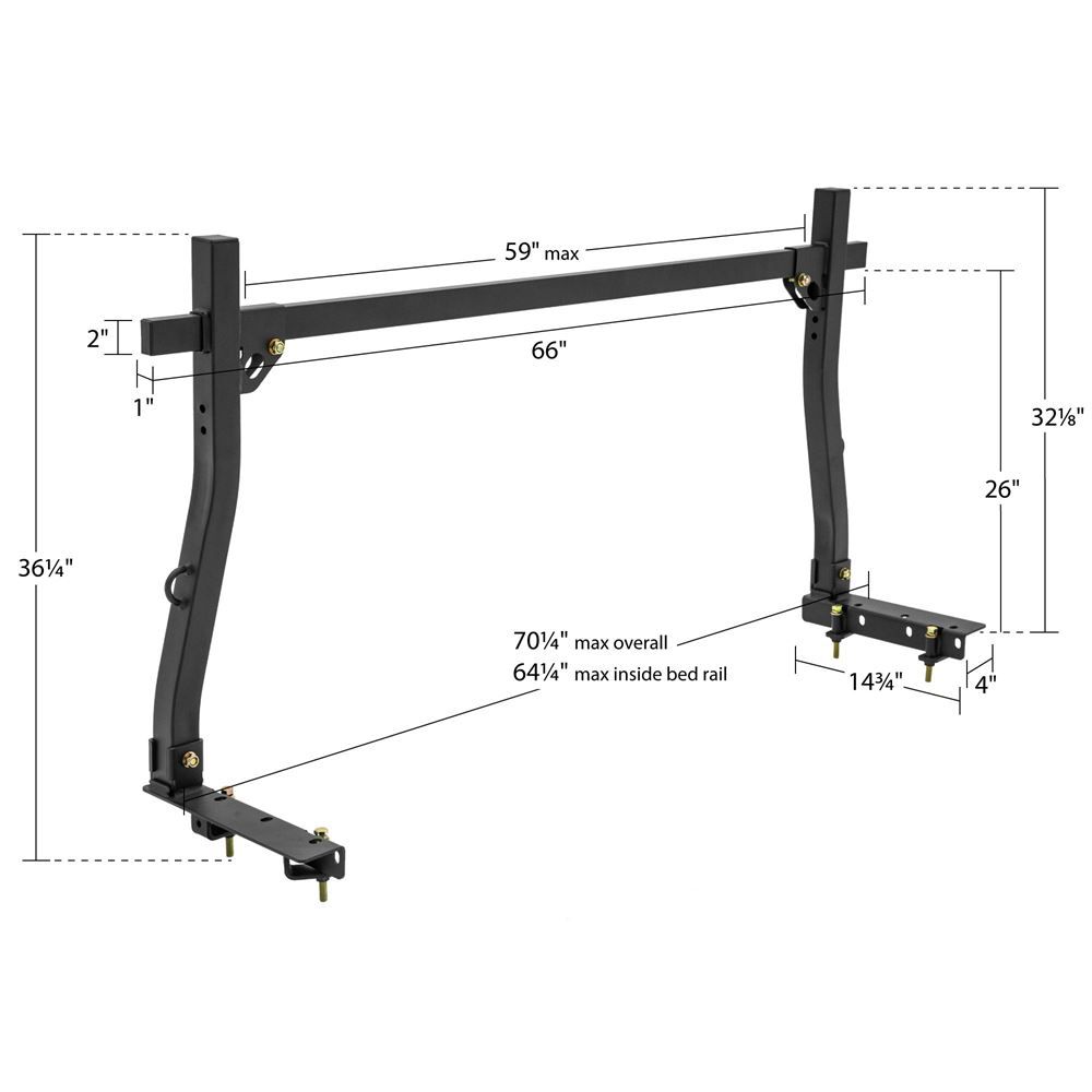Elevate Outdoor STR-RACK-V2 Universal Steel Heavy-Duty Truck Rack - 1,000-lb Cap