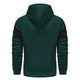 thumbnail image 3 of WREESH Fashion Jacket Man Color Match Drawstring Zipper Pockets Hooded Coat Green, 3 of 4