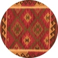 thumbnail image 1 of Ahgly Company Indoor Round Oriental Orange Traditional Area Rugs, 4' Round, 1 of 1
