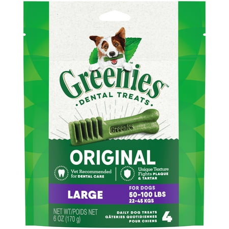 UPC: 0642863102943 | Greenies Original Large Natural Dental Dog Treats  6 Oz. Pack (4 Treats)