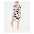 thumbnail image 1 of BAR III Womens Blue Striped Short Sleeve Above The Knee Dress Size: XL, 1 of 4