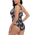 thumbnail image 4 of Honeii Bohemian Chicken for women's one-piece swimsuit featuring a chic one-shoulder design experience elegance and style in the water-X-Large, 4 of 6
