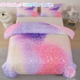 thumbnail image 5 of PERFEMET 3-Piece Bedding Set Twin Size for Girls Kids Teens,Purple Pink Gradient Tie-Dye Starlight Bedding Set for All Season, 5 of 6