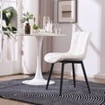 thumbnail image 3 of Kidol & Shellder Soft Dining Chair Set of 2 PU Upholstered High Back Living Room Side Chairs, White, 3 of 10