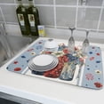 thumbnail image 6 of Poppy Flowers Dish Drying Mat 18x24 Inch,Red Blue Watercolor Flowers Jar Absorbent Drying Drainer Rack Pad Mats Independence Day Decor for Kitchen Counter,Sink,Bar,Refrigerator, 6 of 6