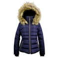thumbnail image 3 of Winter Quilted Puffer Coat for Women Fleece Lined Warm Jacket with Removable Faux Fur Hood, 3 of 4