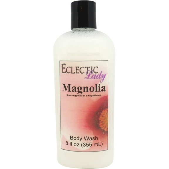 Magnolia Body Wash by Eclectic Lady, Liquid Shower Gel for Women and Men, 8 Ounces