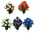 thumbnail image 4 of Matsuzay Regalo de flores de seda brillantes para conmemorar a los seres queridos. Simulación de flores de seda Chr en macetas. Decoración del hogar rojo, 4 of 6