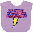 thumbnail image 3 of Inktastic These Fools Put My Cape on Backwards&reg; Superhero Boys or Girls Baby Bib, 3 of 4