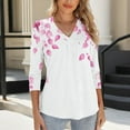thumbnail image 6 of Women's Polka Dot Printed V-Neck 3/4 Sleeve Casual Summer Blouse with Comfort Fit, 6 of 6