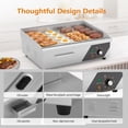 thumbnail image 3 of Ktaxon 22" Electric Griddle, 1600W Stainless Steel Flat & Stripe Top Grill, 3 of 8