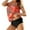 Red, variant on Utoimkio Tankini Swimsuits for Women Tummy Control Two Piece Bathing Suits Floral Print Swim Tank Top with High Cut Bikini Shorts Summer Beach Tankini Swimwear