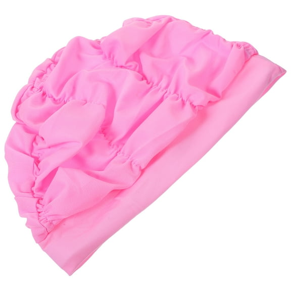 Swim Caps Hat Women Swimming Wear-resistant Hats Elastic Cloth Pink Polyester and Miss