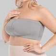 thumbnail image 6 of Lixiuxyad Strapless Bras for Women Plus Size Front Closure Push Up Wireless Bra Racerback Bandeau T Shirt Underwire Bust Support,Gray, 6 of 7