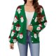 thumbnail image 1 of Suéteres Navideños Tipo Cárdigan para Mujer, Suaves, de Larga y Punto Navideño. Verde M, 1 of 10