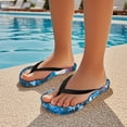 thumbnail image 5 of POLERO Girls' Sandals - Open Toe Slip On Summer Holiday Cartoon Shark Blue Print Boys Thong Flip Flops with Soft Strap and Cushioned Sole Size 12, 5 of 7