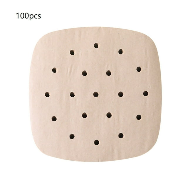 Papier Buvard pour Friteuses à Air Chaud - Feuilles de Cuisson Anti-Graisse 100 Pcs Papier Parchemin avec Trous pour Cuisson et Friture 100 Pcs