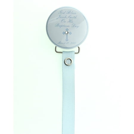 Personalized Baptism, Christening Keepsake Pacifier Clip