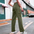 thumbnail image 4 of REALiKUN Cargo Pants Women High Waisted Wide Leg Pants Jogger Trousers Fashion Teen Girls Hiking Pants Streetwear, 4 of 7