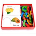 thumbnail image 2 of Wooden ABC Alphabet Learning Letter Cards Fruit Vegetable Cognitive Early Educational Toys, 2 of 8