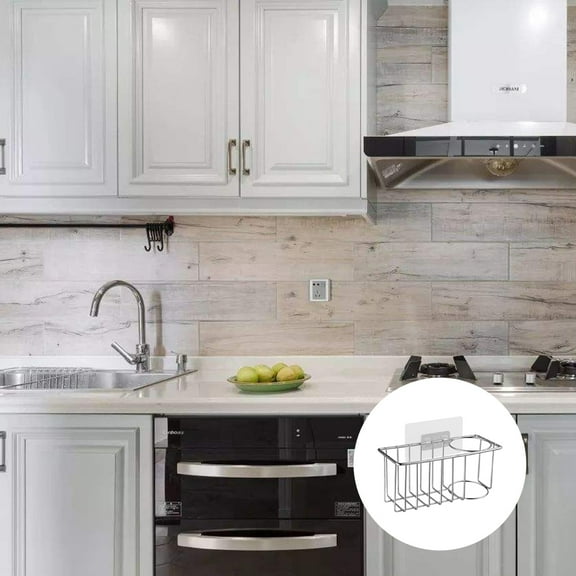 FRCOLOR Drain Sink Hanging Basket Kitchen Sink Holder 13.3X7.3X7.3CM Silver
